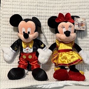 Disney Mickey and Minnie Plush Set - Black, Red, Yellow